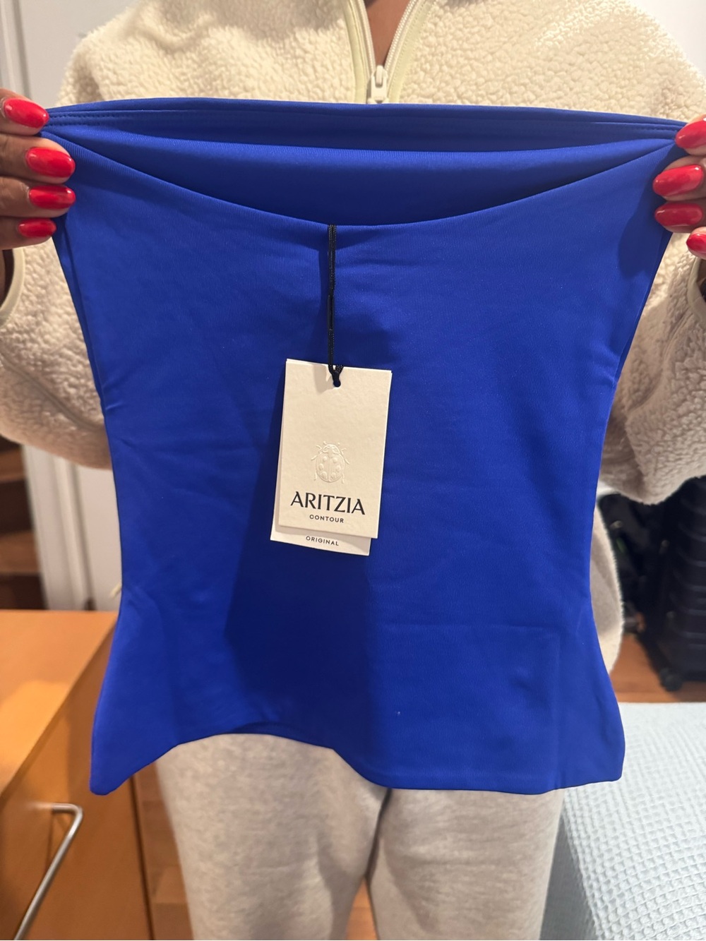 Aritzia Strapless Bandeau Top - Cobalt Blue - Picture 3 of 4